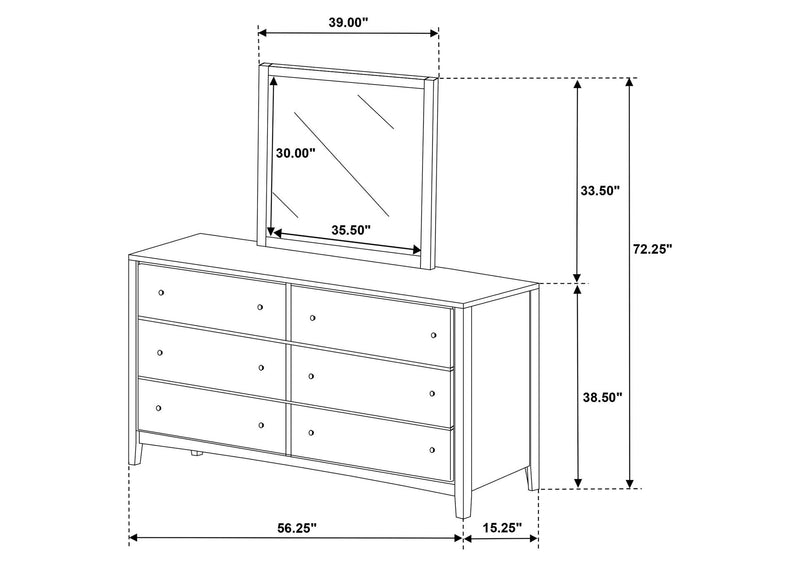 224423M Wilkes 6-drawer Dresser and Mirror Dark Cocoa
