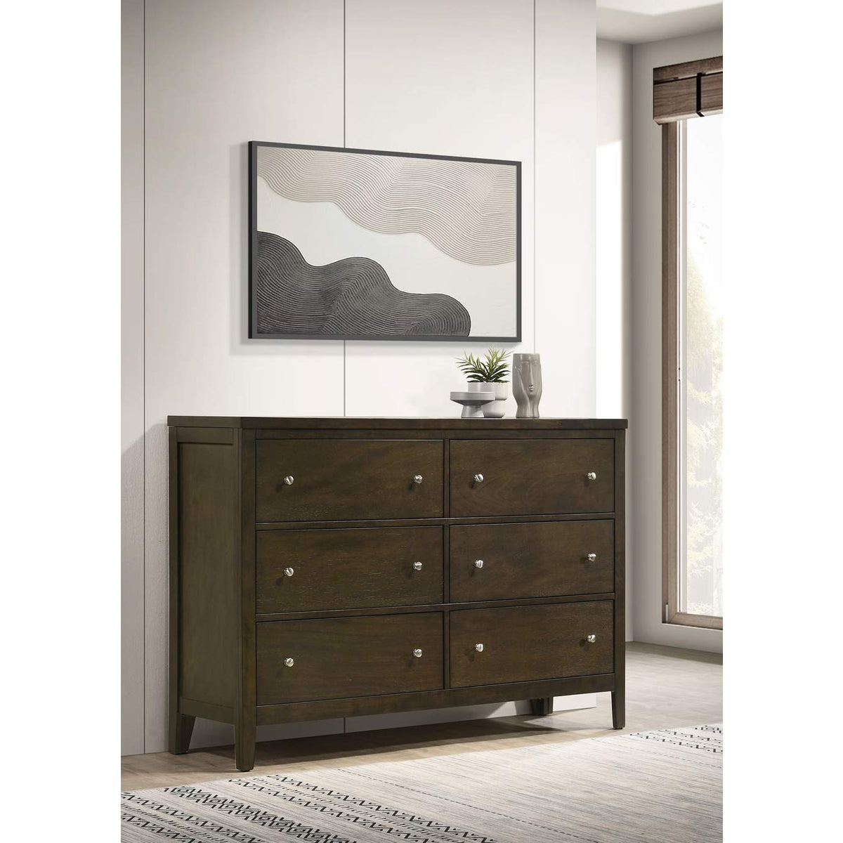 224423 Wilkes 6-drawer Dresser Cabinet Dark Cocoa