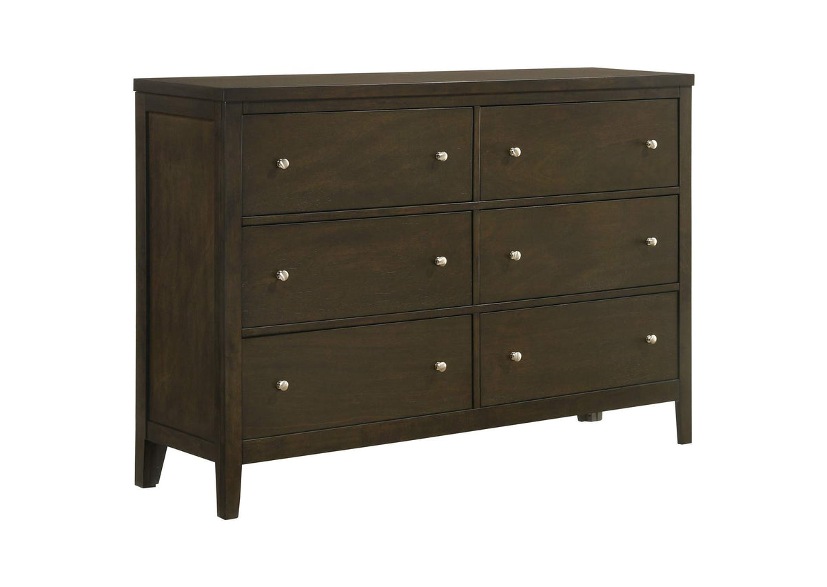 224423 Wilkes 6-drawer Dresser Cabinet Dark Cocoa