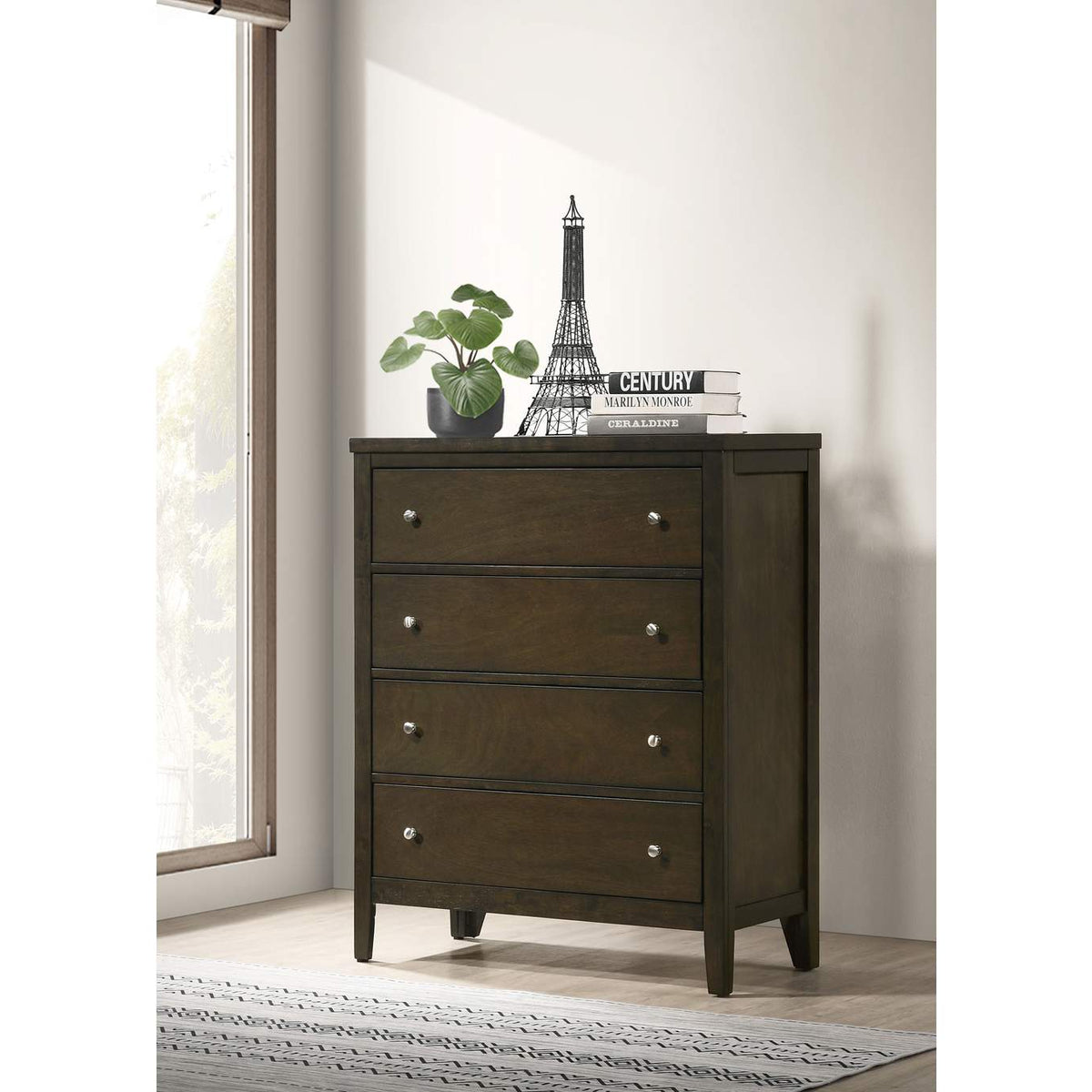 224425 Wilkes 4-drawer Chest of Drawers Dark Cocoa