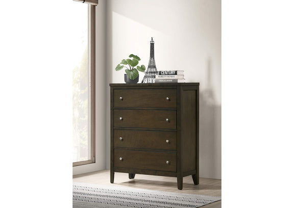 224425 Wilkes 4-drawer Chest of Drawers Dark Cocoa