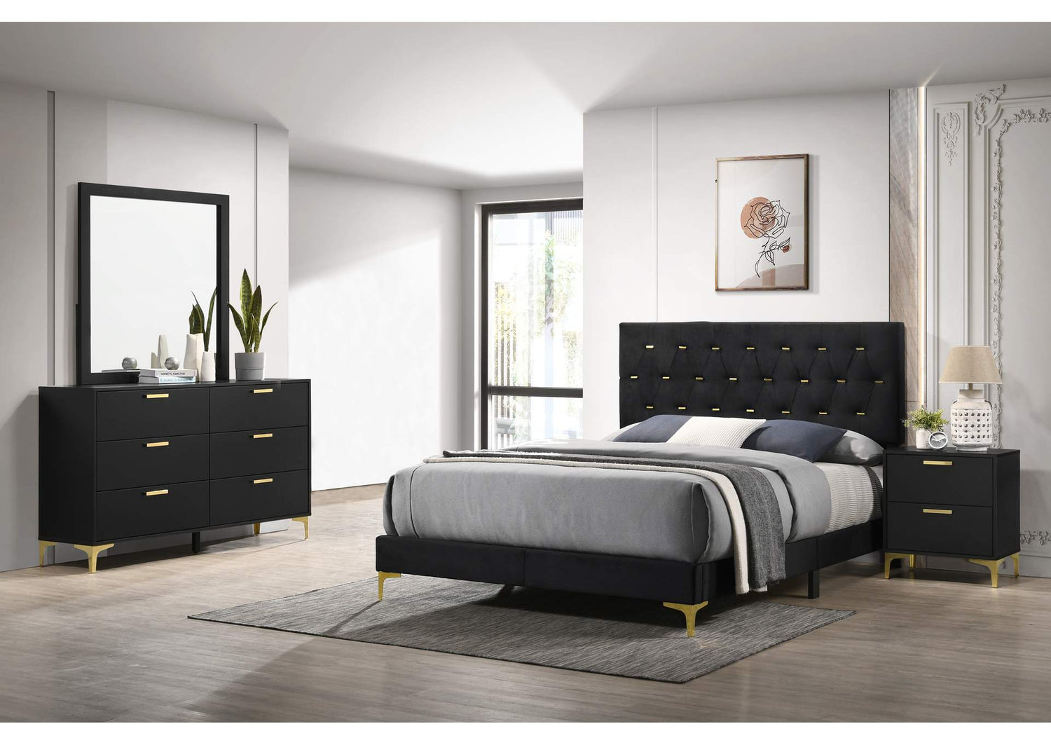 Kendall 4-piece Eastern King Bedroom Set Black