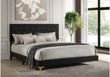 224451KE Kendall Upholstered Eastern King Panel Bed Black