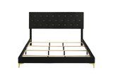 224451KE Kendall Upholstered Eastern King Panel Bed Black