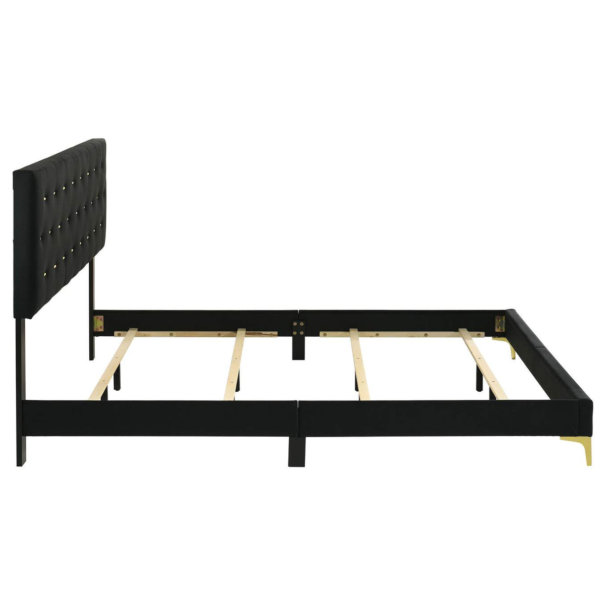 224451KE Kendall Upholstered Eastern King Panel Bed Black