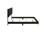 224451KE Kendall Upholstered Eastern King Panel Bed Black
