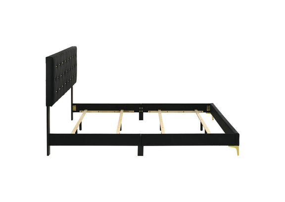 224451KE Kendall Upholstered Eastern King Panel Bed Black