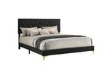 224451KW Kendall Upholstered California King Panel Bed Black