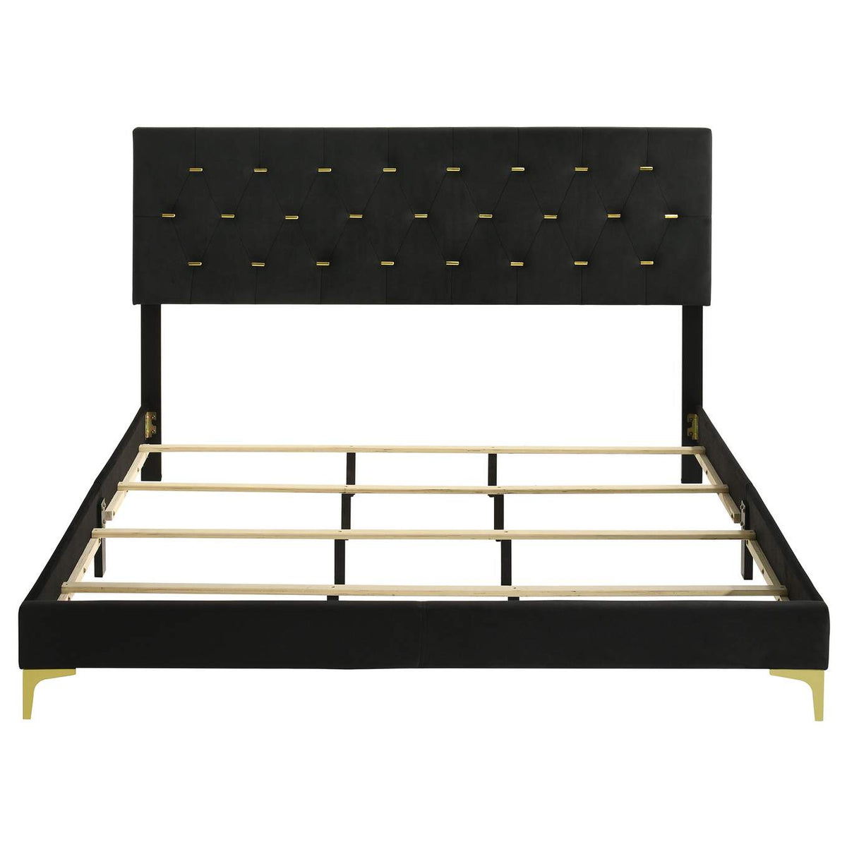 224451KW Kendall Upholstered California King Panel Bed Black