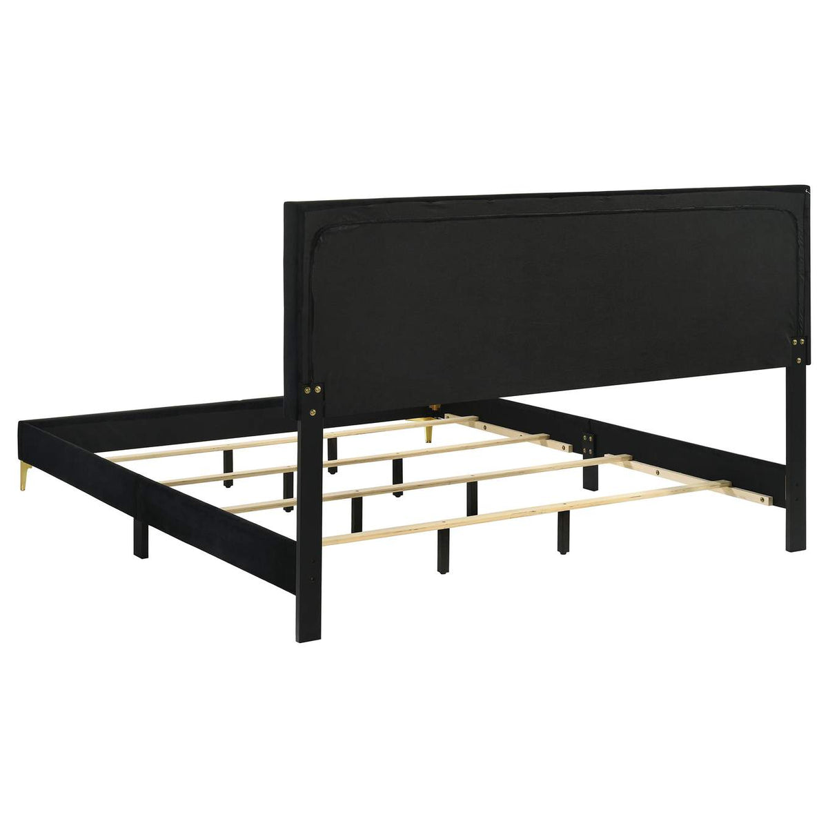 224451KW Kendall Upholstered California King Panel Bed Black