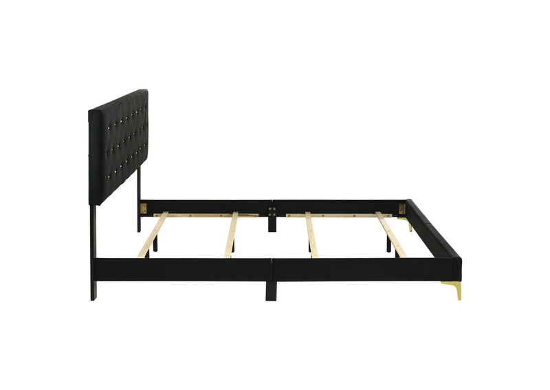 224451KW Kendall Upholstered California King Panel Bed Black