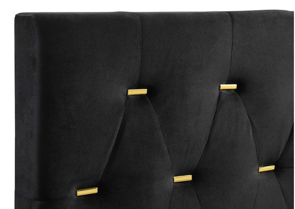 224451KW Kendall Upholstered California King Panel Bed Black