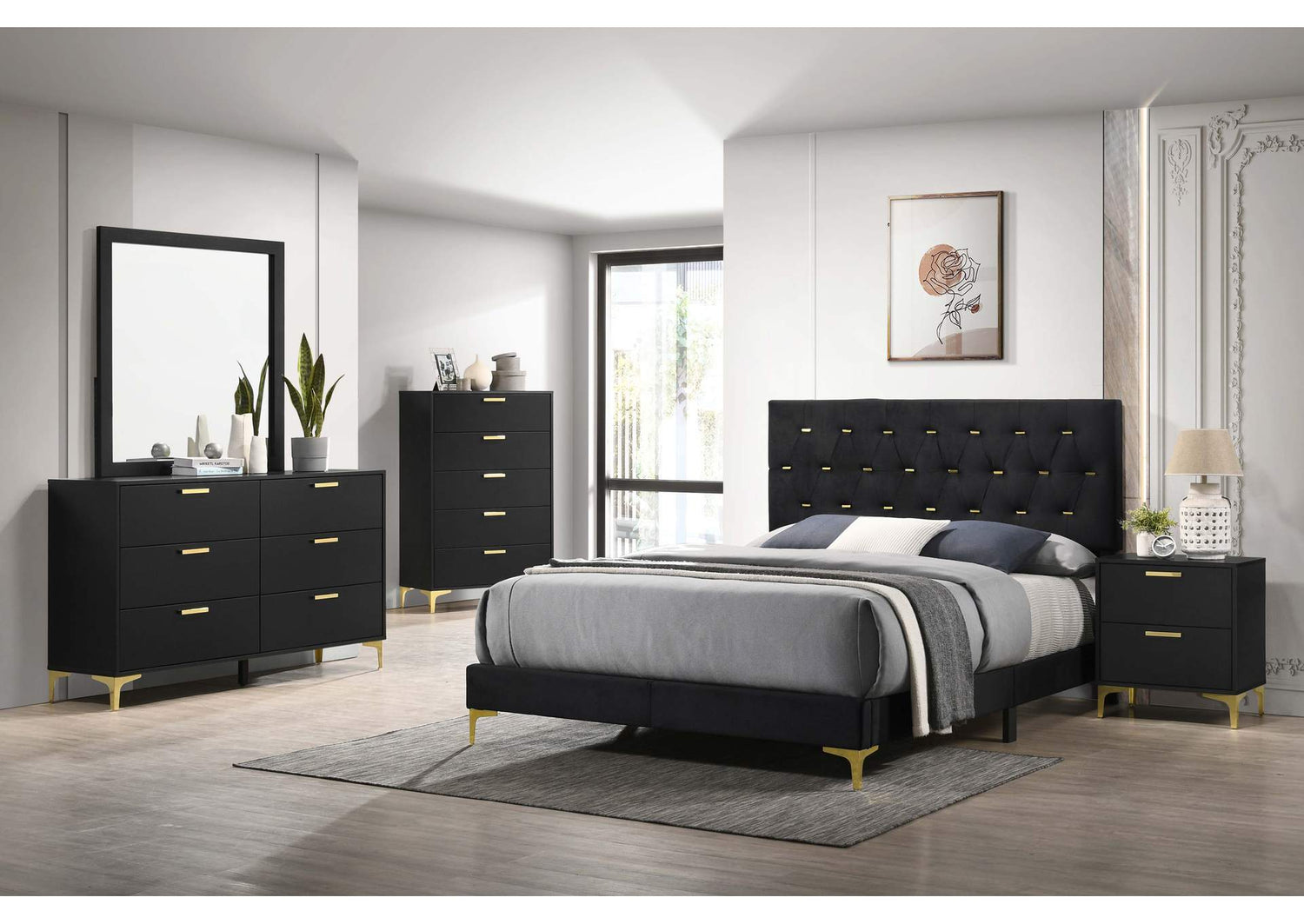 Kendall 5-piece Queen Bedroom Set Black