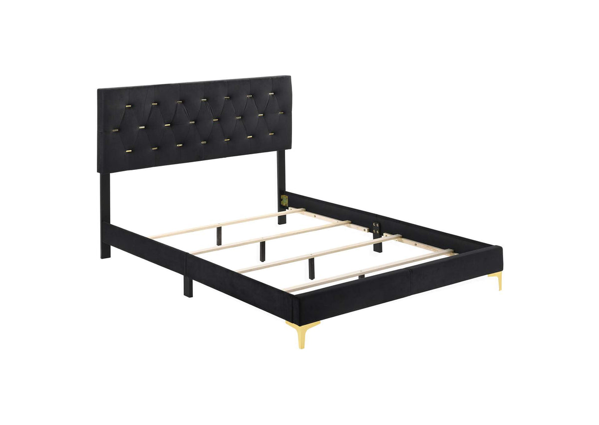 224451Q Kendall Upholstered Queen Panel Bed Black