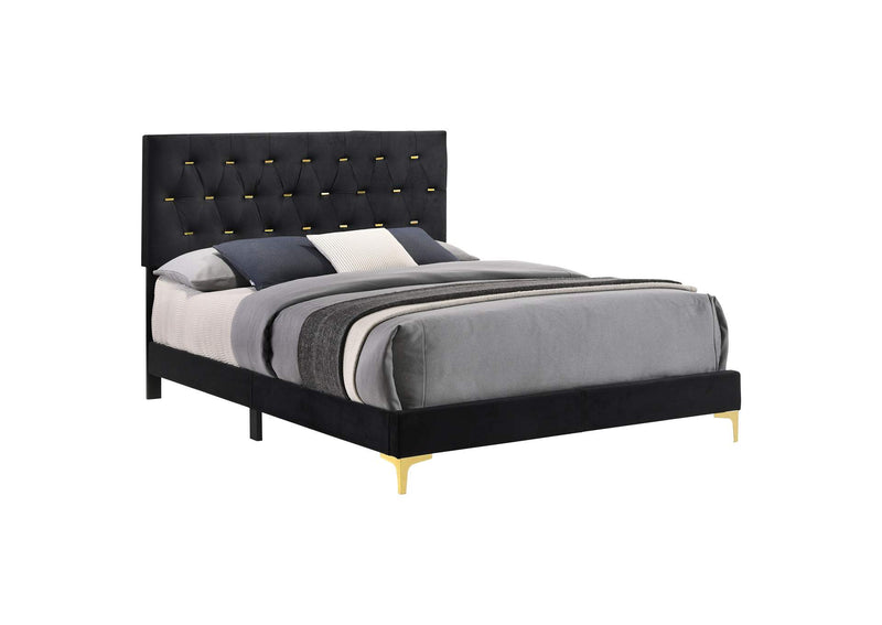 224451Q Kendall Upholstered Queen Panel Bed Black