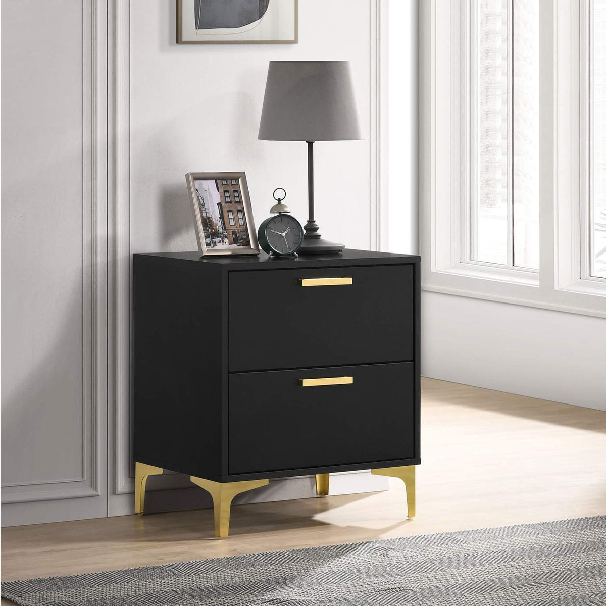 224452 Kendall 2-drawer Nightstand Black
