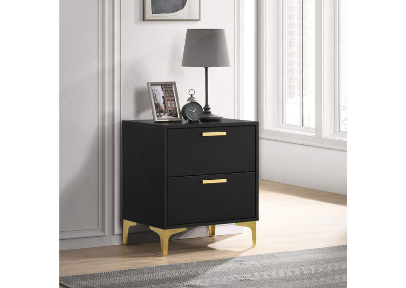 224452 Kendall 2-drawer Nightstand Black