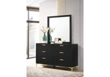 224453M Kendall 6-drawer Dresser with Mirror Black