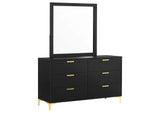 Kendall 6-drawer Dresser with Mirror Black