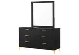 224453M Kendall 6-drawer Dresser with Mirror Black