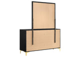 224453M Kendall 6-drawer Dresser with Mirror Black