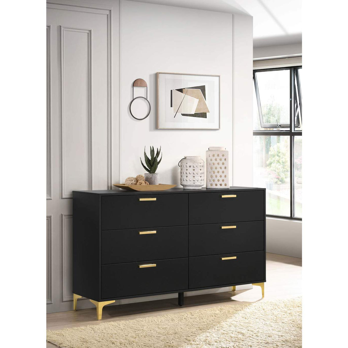 224453 Kendall 6-drawer Dresser Black