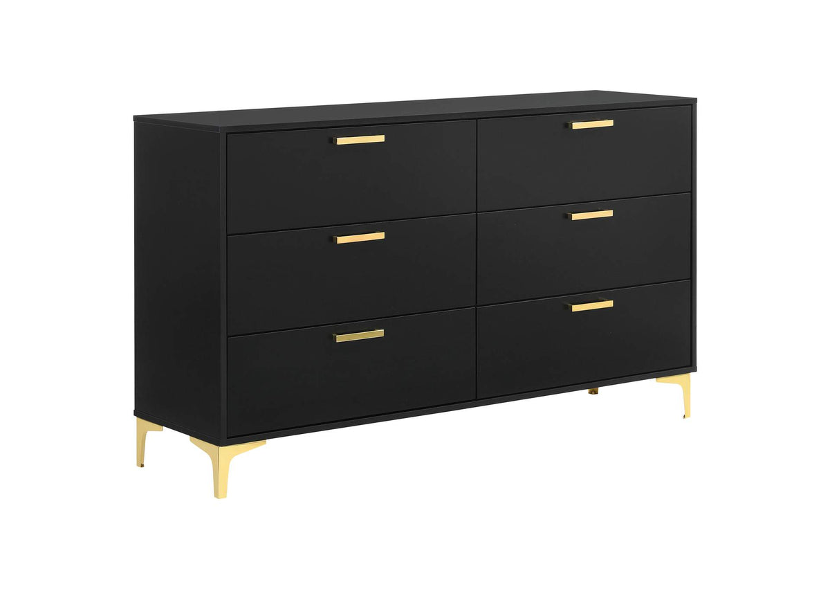 224453 Kendall 6-drawer Dresser Black