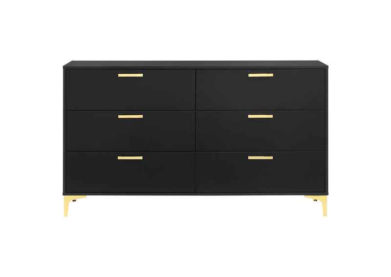 224453 Kendall 6-drawer Dresser Black