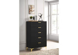 224455 Kendall 5-drawer Bedroom Chest Black