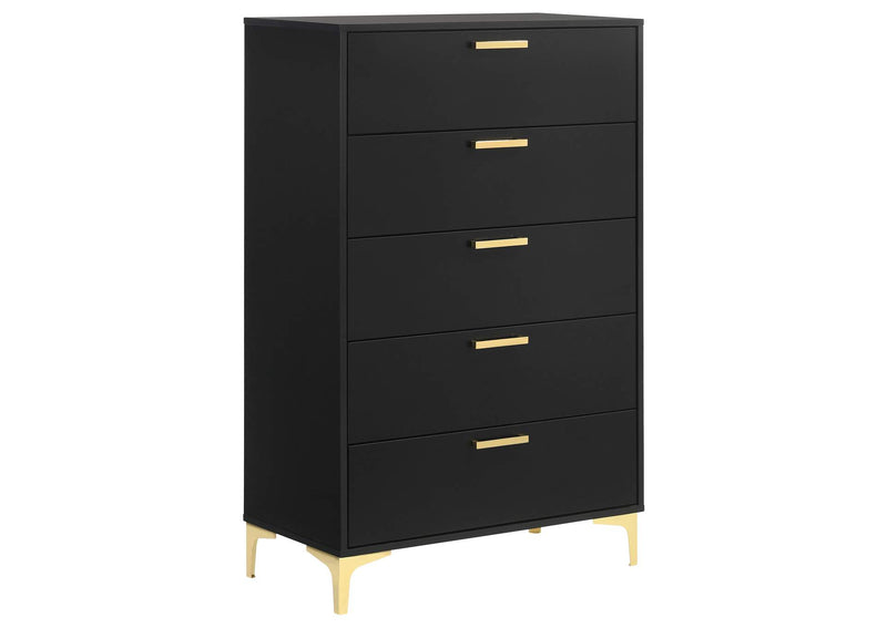 224455 Kendall 5-drawer Bedroom Chest Black