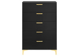 224455 Kendall 5-drawer Bedroom Chest Black