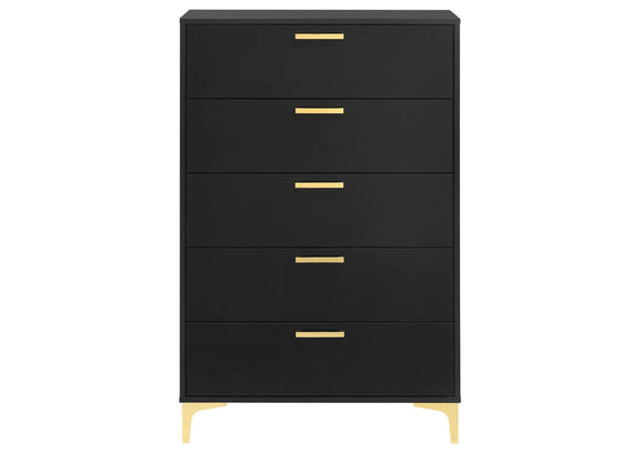 224455 Kendall 5-drawer Bedroom Chest Black
