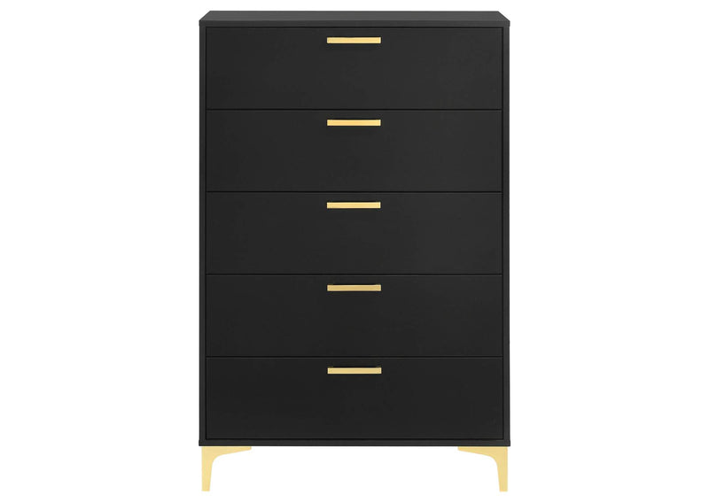 224455 Kendall 5-drawer Bedroom Chest Black