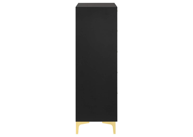224455 Kendall 5-drawer Bedroom Chest Black