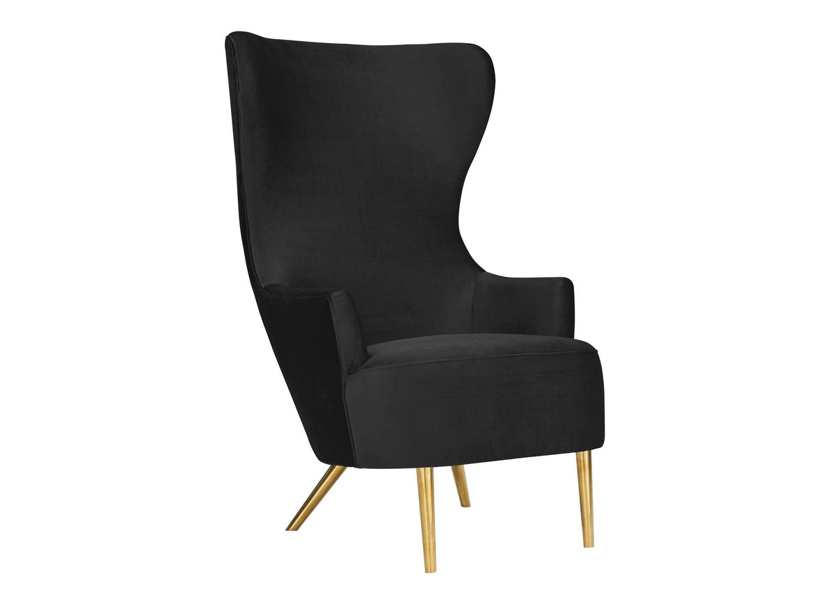 TOV-IHS44150 Julia Black Velvet Wingback Chair