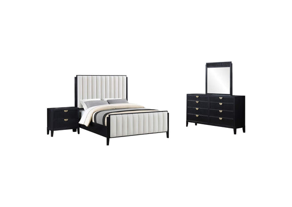 224710KE-S4 Brookmead 4-piece Upholstered Eastern King Bedroom Set Black