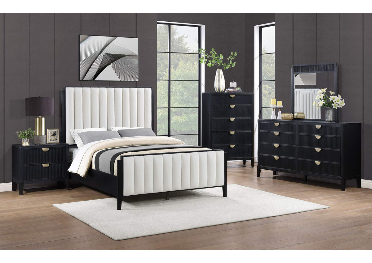 224710KE-S5 Brookmead 5-piece Upholstered Eastern King Bedroom Set Black