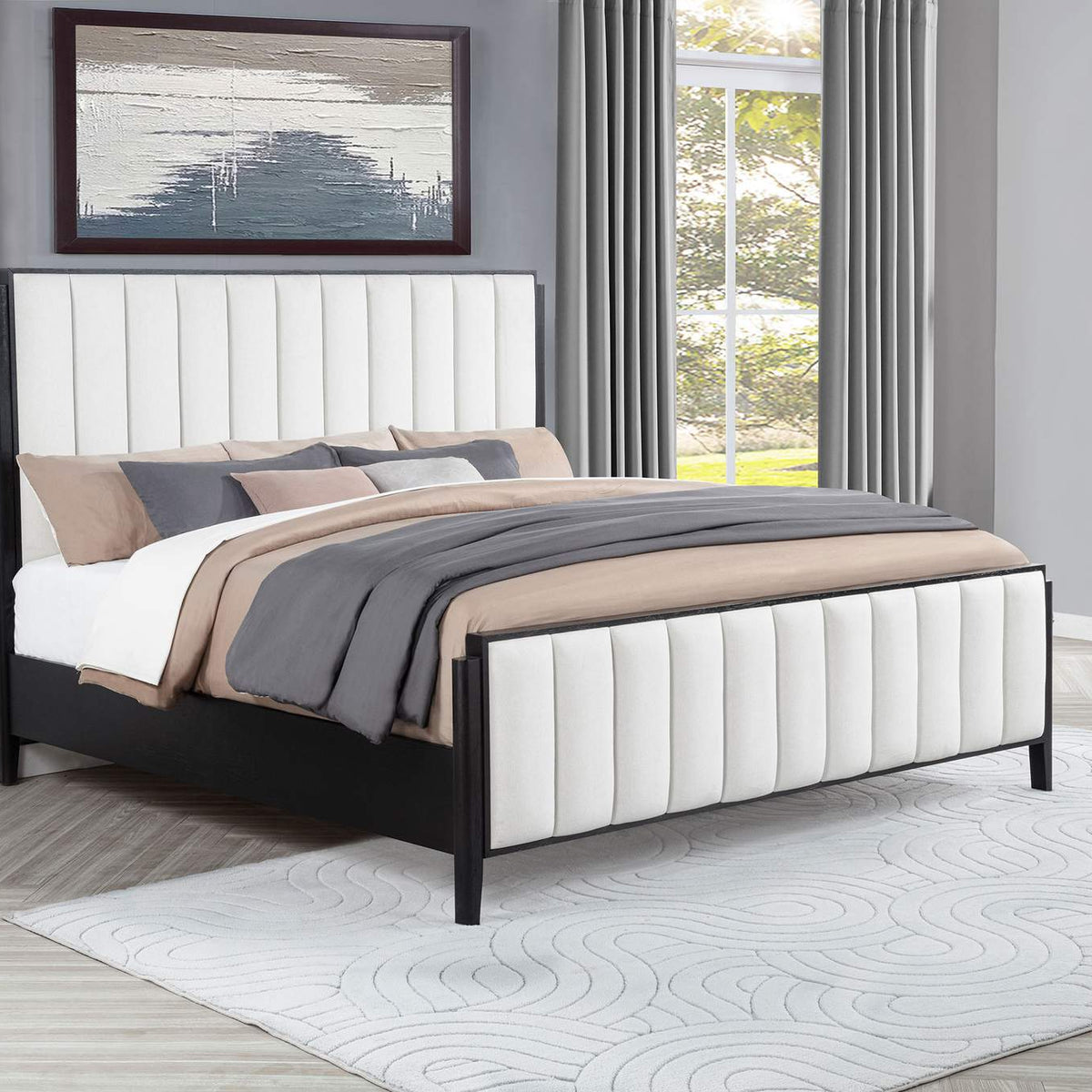 224710KE Brookmead 60-inch Upholstered Eastern King Bed Black