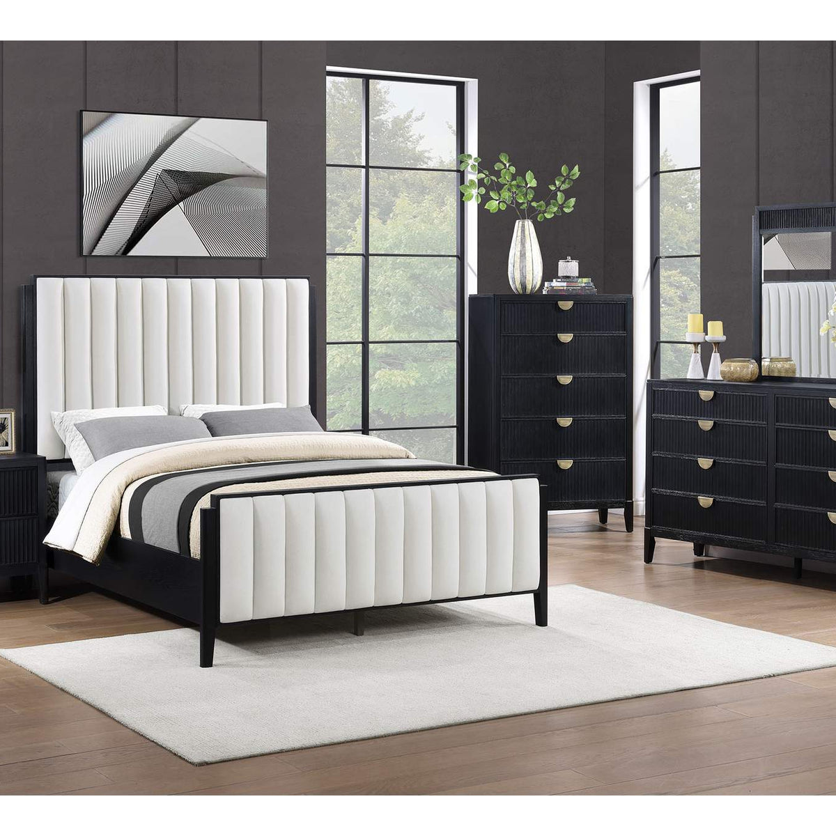 224710KE Brookmead 60-inch Upholstered Eastern King Bed Black