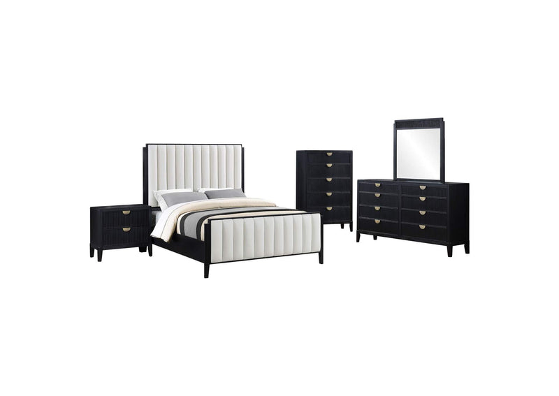 224710KW-S5 Brookmead 5-piece Upholstered Cal King Bedroom Set Black