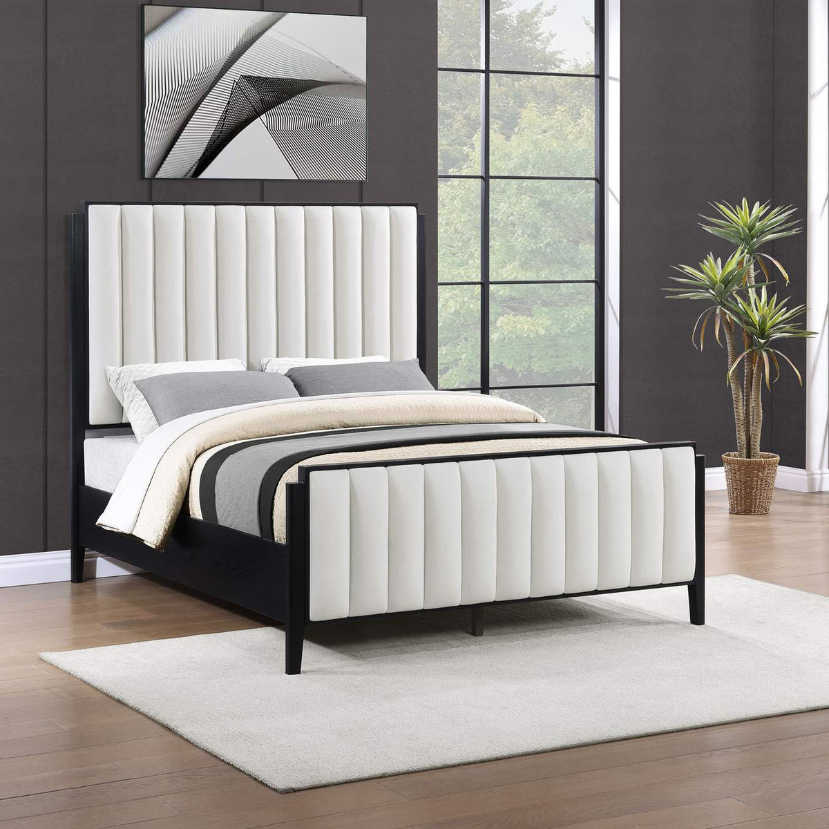 224710Q Brookmead 60-inch Upholstered Queen Bed Black