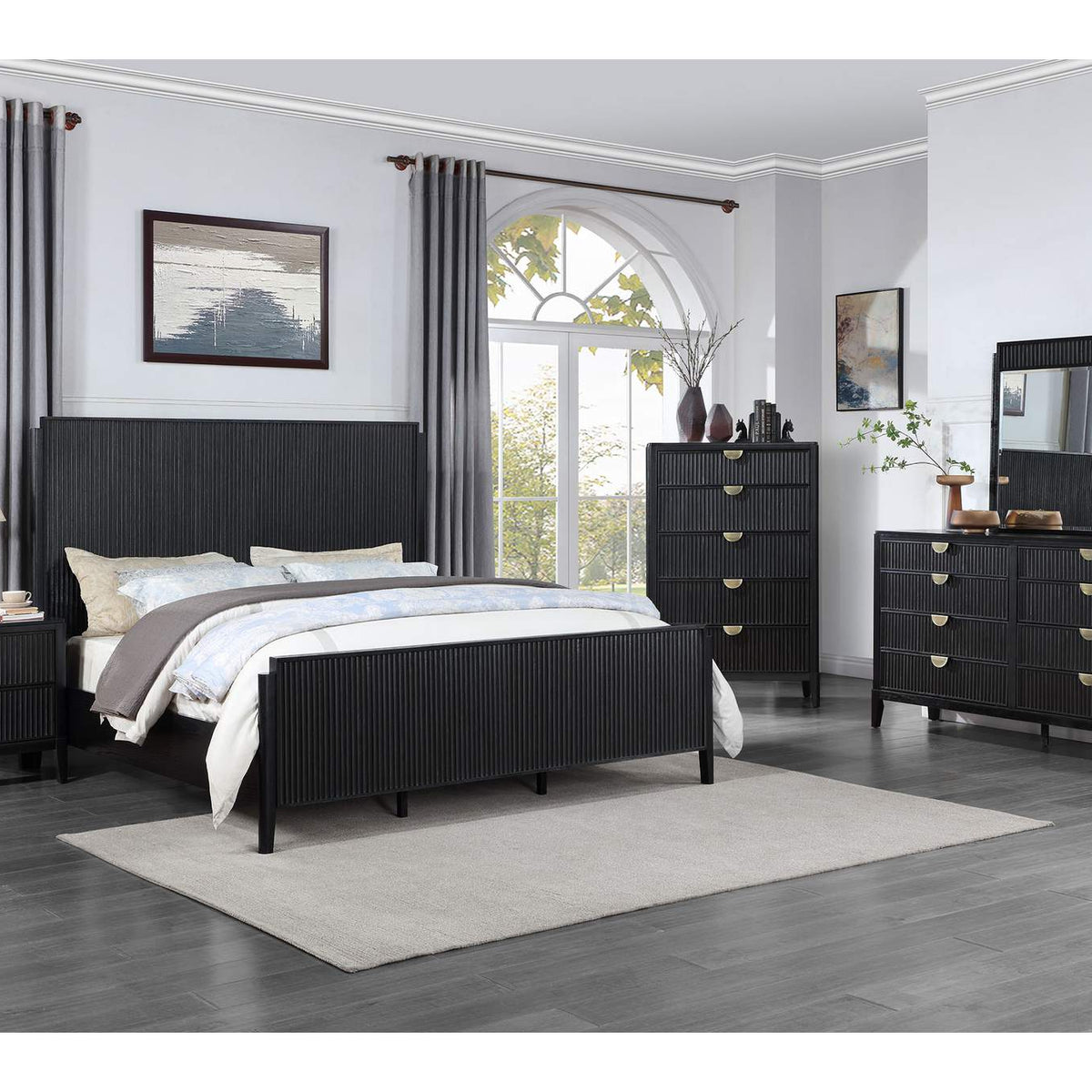 224712 Brookmead 2-drawer Nightstand Black