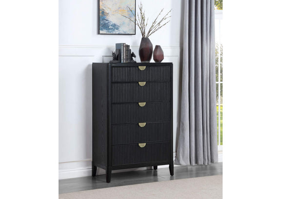 224715 Brookmead 5-drawer Bedroom Chest Black