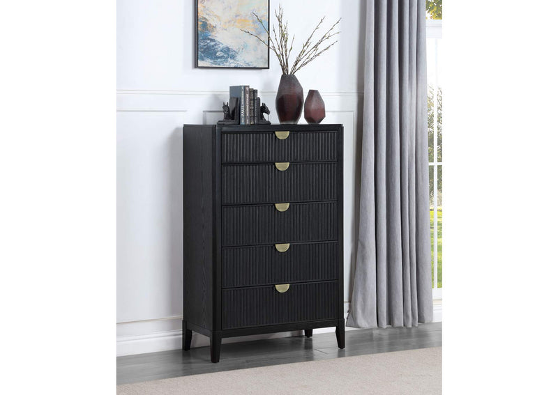 224715 Brookmead 5-drawer Bedroom Chest Black