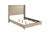 Lucia 61-inch Upholstered Queen Wingback Bed Beige