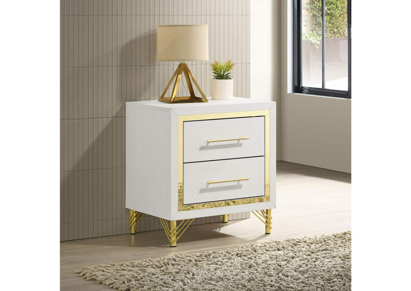 224732 Lucia 2-drawer Nightstand Bedside Table White