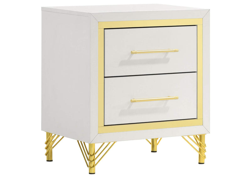 224732 Lucia 2-drawer Nightstand Bedside Table White