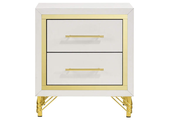 224732 Lucia 2-drawer Nightstand Bedside Table White