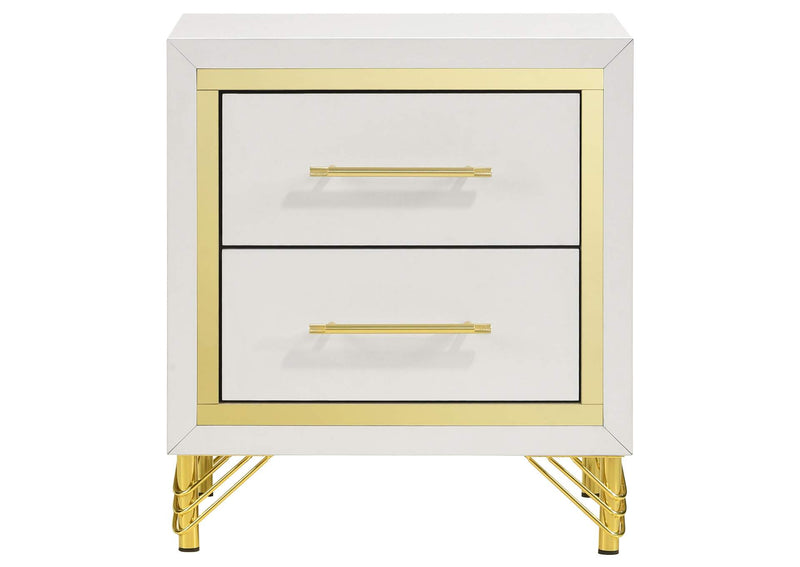 224732 Lucia 2-drawer Nightstand Bedside Table White
