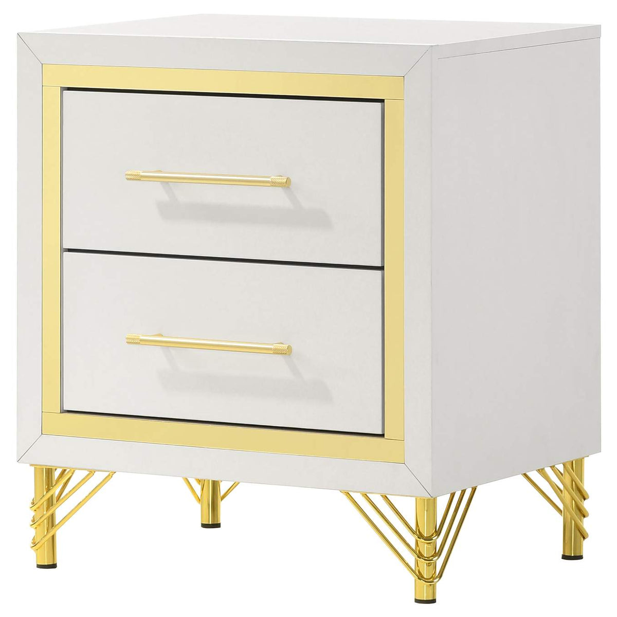 224732 Lucia 2-drawer Nightstand Bedside Table White